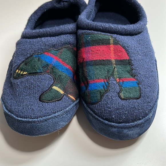L. L. Bean Kids' Sweater Fleece Slippers bright navy polar bear size 3-4 - Picture 5 of 5